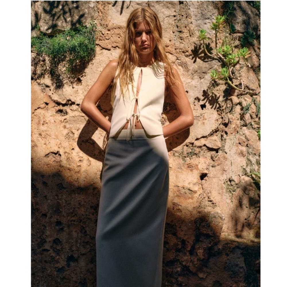 Zara front tie vest
